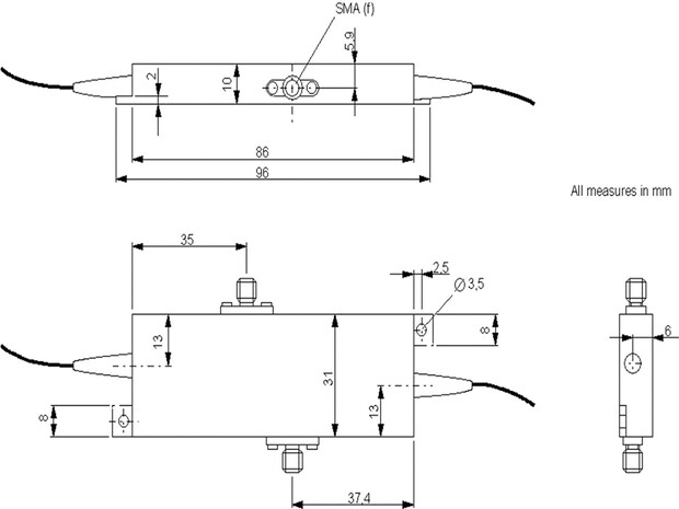 widened amplitude modulator case with separated bias input