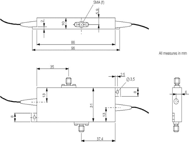 widened amplitude modulator case with separated bias input