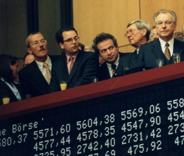 Board of Management on the Frankfurt Stock Exchange Floor
