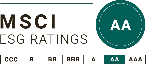 Logo of MSCI ESG rating in the second-best category "AA"