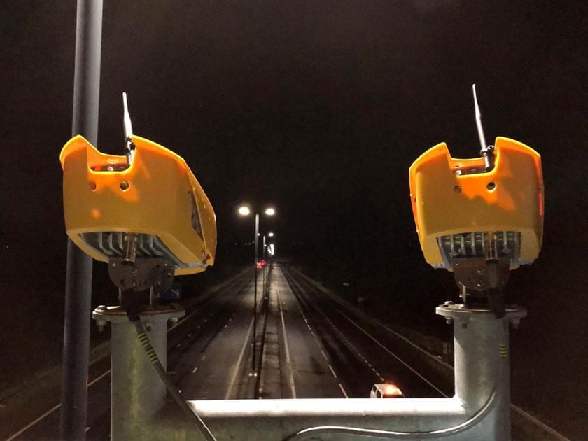 A pair of Jenoptik's SPECS gantry cameras monitoring M4 in Wales, UK