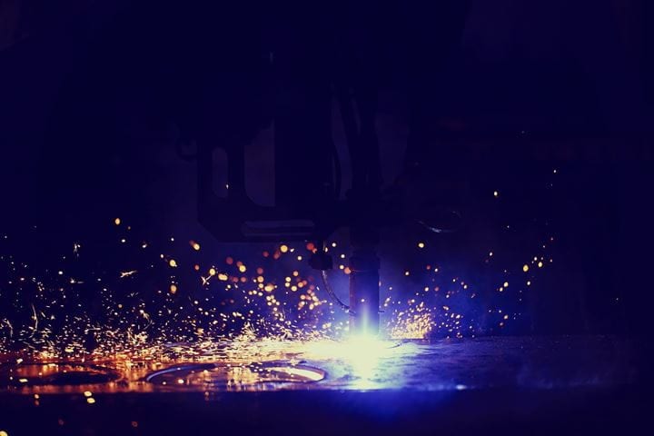 Laser cutting with sparks
