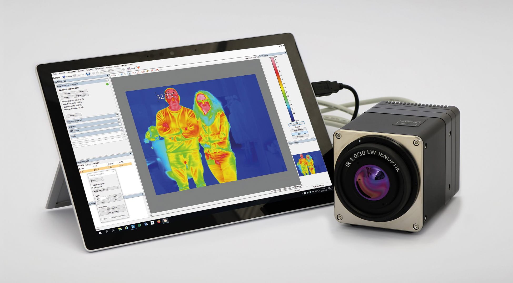 thermal imaging camera and tablet