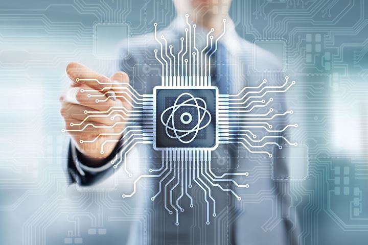 Modern technology and computing concept on virtual screen.